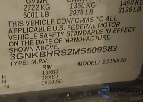 2021 Chevrolet Blazer Awd 2Lt z USA, uszkodzony, nr VIN 3GNKBHRS2MS509583